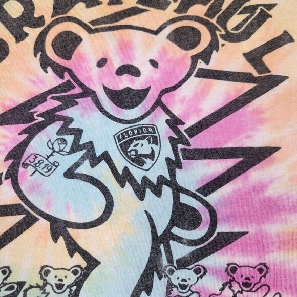 Grateful Dead Night T-Shirt 2019 Mens M Tie Dye Dancing Bear Rainbow Licensed - Picture 4 of 6